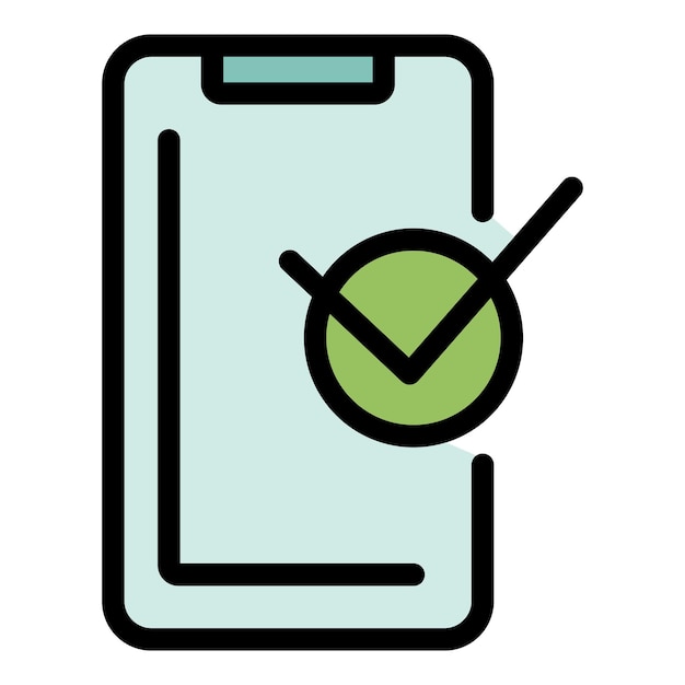 Icono de la garantía del teléfono inteligente Contorno de la garantia del teléfono inteligente Icono vectorial de color plano aislado