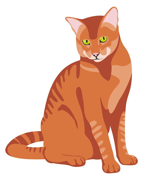 Icono de gatito de dibujos animados de gato rayado de piel roja