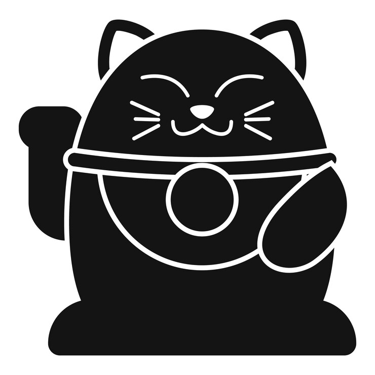 Vector icono de gato afortunado de china vector simple japón neko animal chino