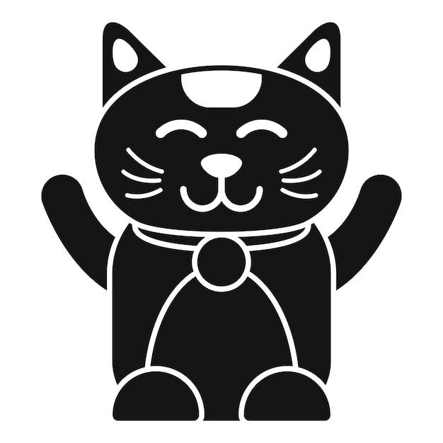 Icono de gato afortunado chino simple vector maneki japón animal dorado
