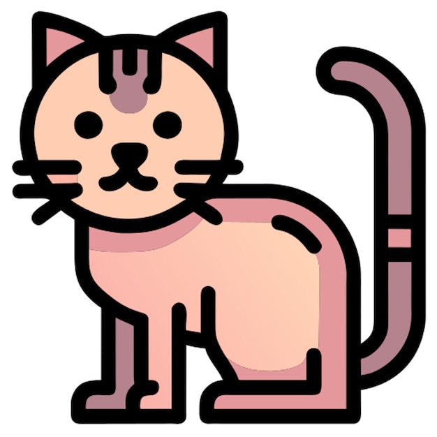 el icono del gato con un contorno de color