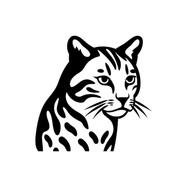 Icono del gato de Geoffroy en fondo blanco Ilustración vectorial simple