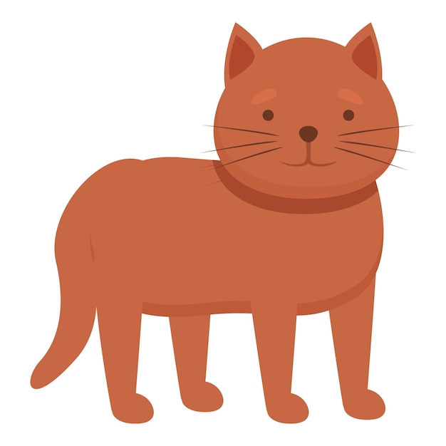 El icono del gato de pelo rojo es un vector de dibujos animados.