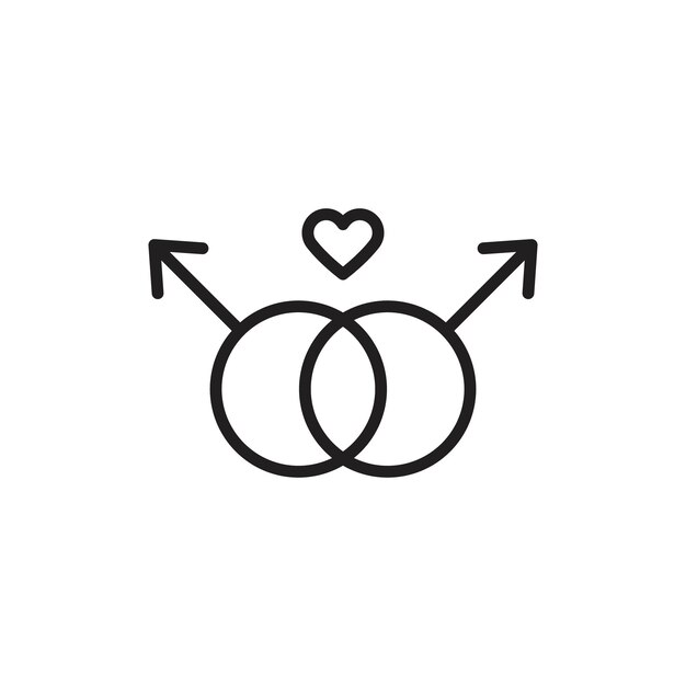 El icono gay tiene un contorno delgado y simple.