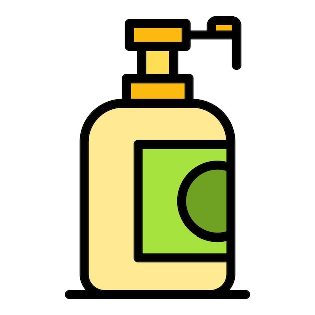Icono de gel de ducha Contorno del ícono vectorial del gel de ducha Color plano aislado