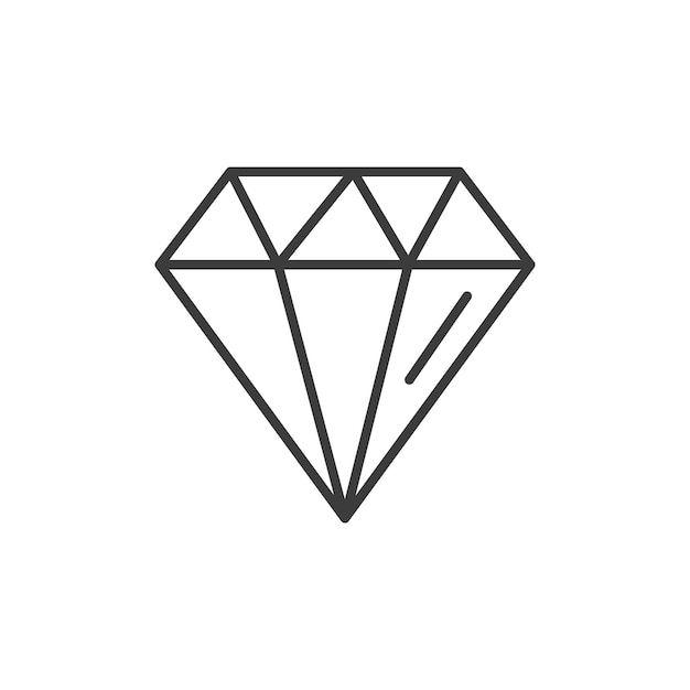 icono de gemas conjunto de pictograma de diamante de lujo símbolo vectorial de valor icono de cristal premium precioso en estilo negro lleno y delineado