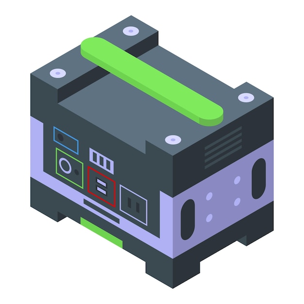 Icono del generador vector isométrico energía eléctrica motor industrial