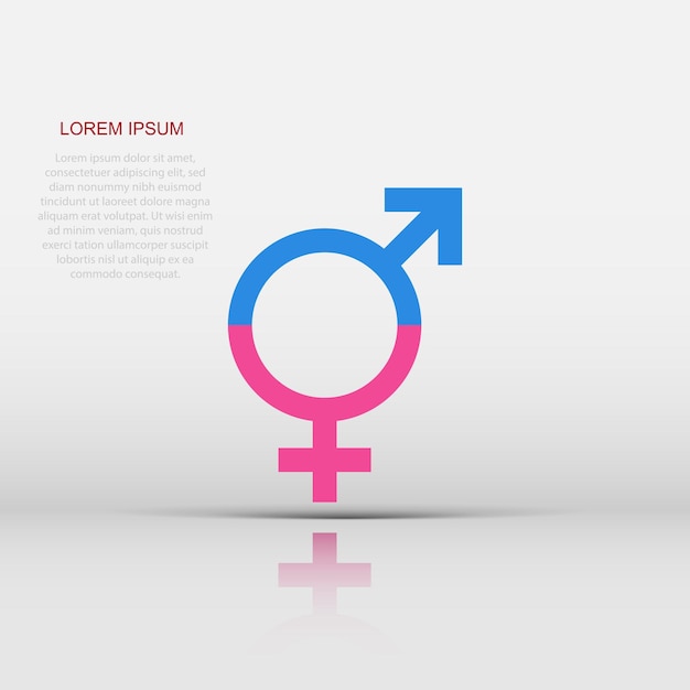 Icono de género vectorial en estilo plano hombres y mujeres firman pictograma de ilustración concepto de negocio sexual