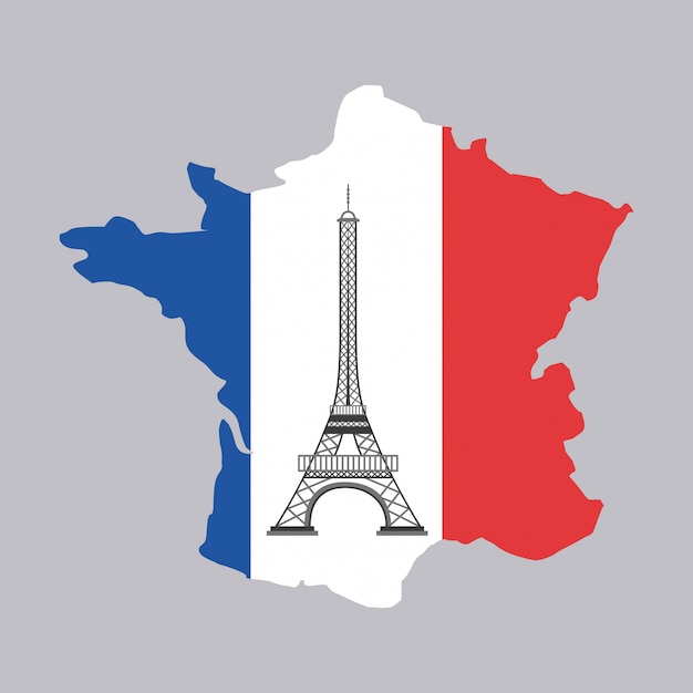 icono de geografía de mapa de Francia