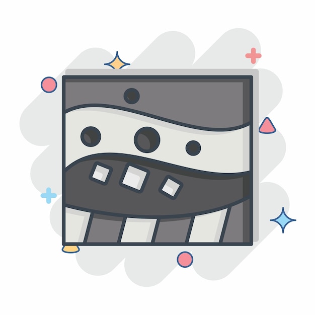 Icono geológico relacionado con el símbolo de minería estilo cómic diseño simple editable