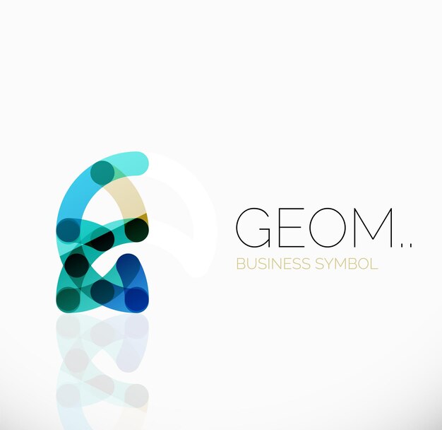 Icono geométrico abstracto lineal de logotipo