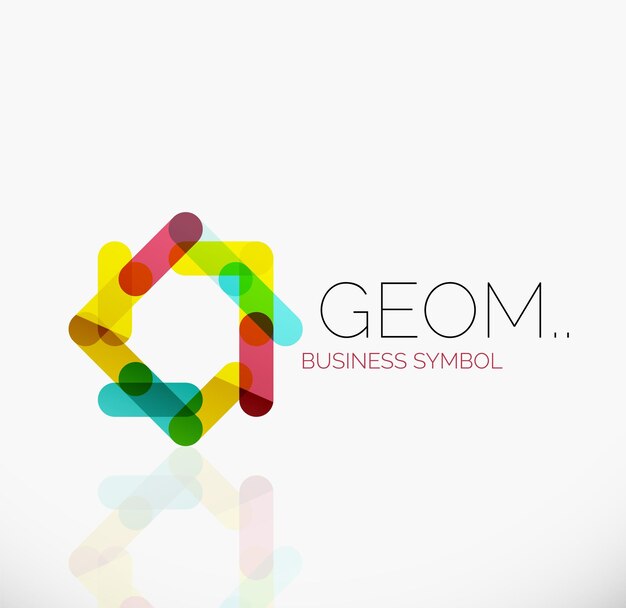 Icono geométrico abstracto lineal de logotipo