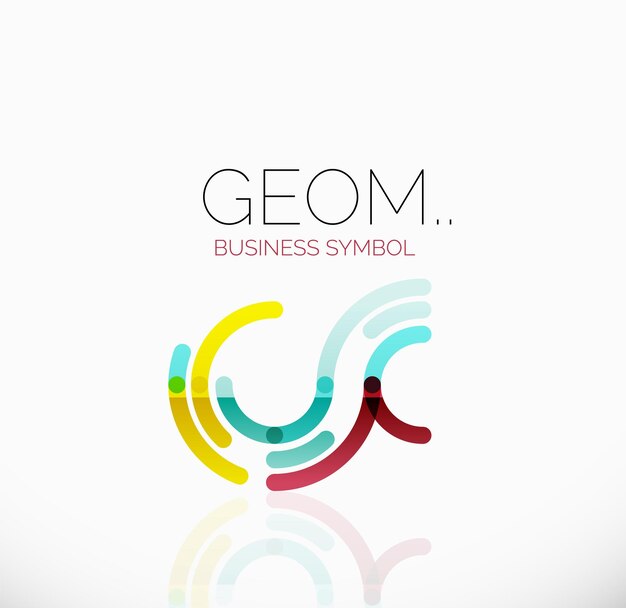 Icono geométrico abstracto lineal de logotipo