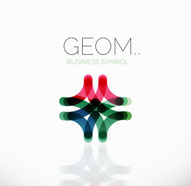 Icono geométrico abstracto lineal de logotipo