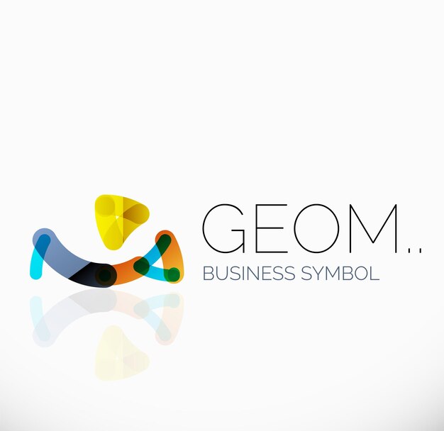 Icono geométrico abstracto lineal de logotipo