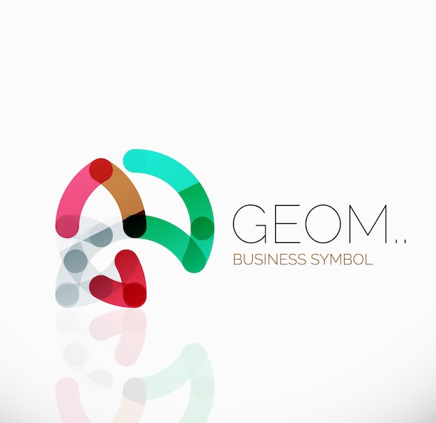 Icono geométrico abstracto lineal de logotipo