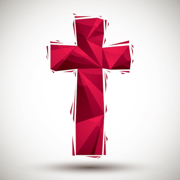 Icono geométrico de cruz roja hecho en estilo moderno 3D mejor para su uso como símbolo o elemento de diseño para diseños web o impresos