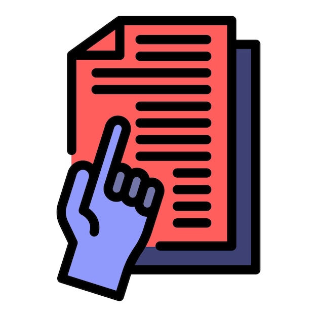 El icono del gerente de documentos de ideas El esquema del gerente del documento de ideas El icono vectorial del color es plano y aislado