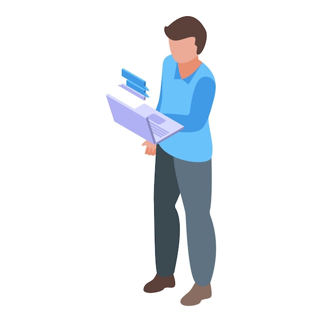Icono de gerente de negocios vector isométrico Empresario de oficina profesional Gerente personal corporativo