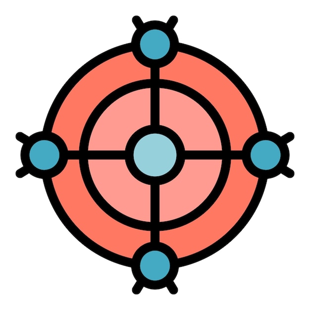 Icono de gestión de datos grandes Esquema Icono de vector de gestión de datos grandes para diseño web aislado en color plano de fondo blanco