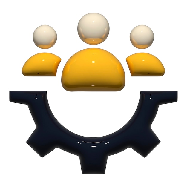Icono de gestión de equipo con personas