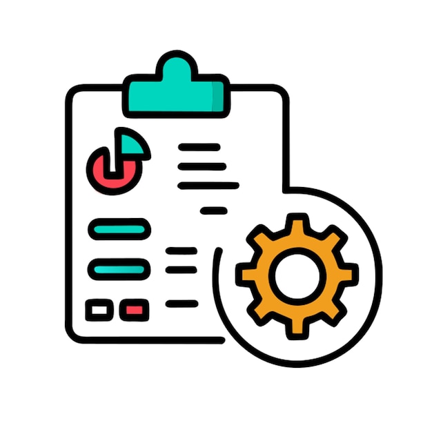 icono de gestión de proyectos contorno coloreado