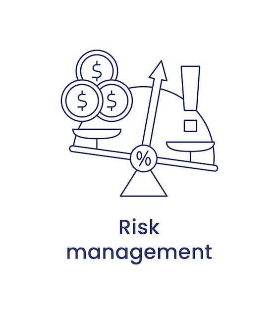 Icono de gestión de riesgos, concepto de gobernanza ESG. Ilustración de vector aislado sobre fondo blanco.