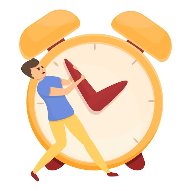 Icono de gestión del tiempo del despertador Caricatura de icono de vector de gestión del tiempo del despertador para diseño web aislado sobre fondo blanco