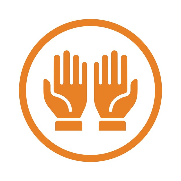 Icono del gesto de levantar la mano Diseño de color naranja
