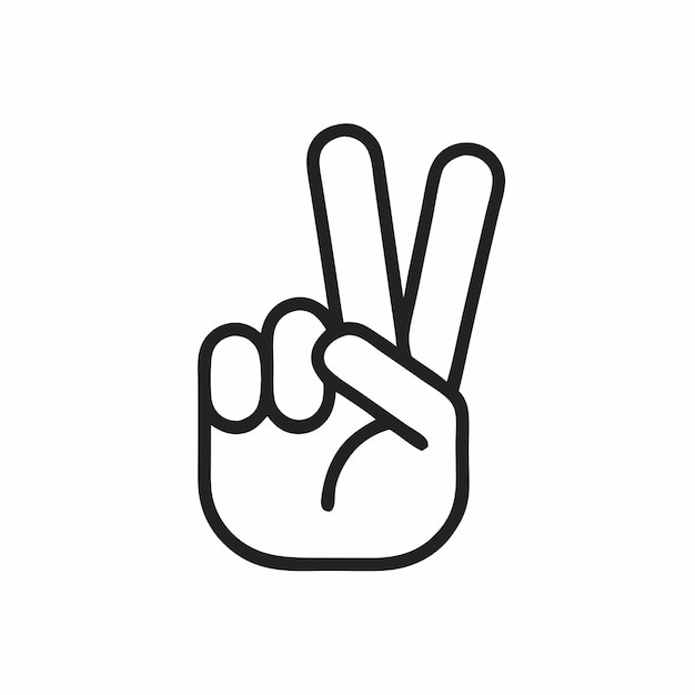 Icono del gesto de la mano de la paz Ilustración vectorial 3