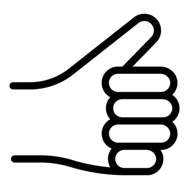 Icono de gesto de mano pulgar hacia arriba Contorno de icono de vector de gesto de mano pulgar hacia arriba para diseño web aislado sobre fondo blanco