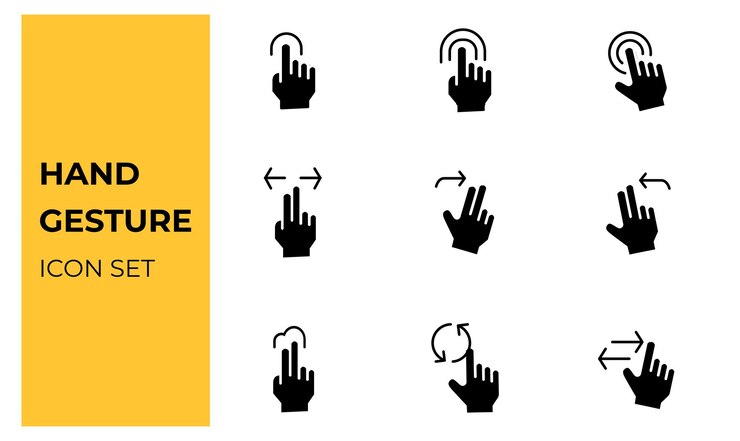 Vector el icono del gesto de la mano