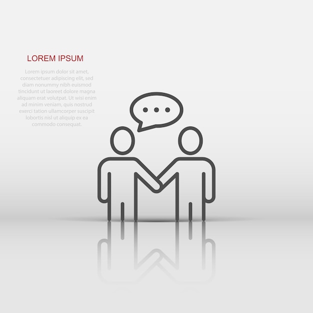 Icono de gesto de saludos en estilo plano Ilustración de vector de apretón de manos de personas sobre fondo blanco aislado Concepto de negocio de apretón de manos