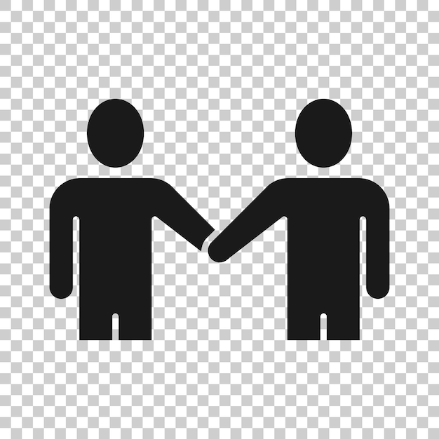 Icono de gesto de saludos en estilo plano Ilustración de vector de apretón de manos de personas sobre fondo blanco aislado Concepto de negocio de apretón de manos