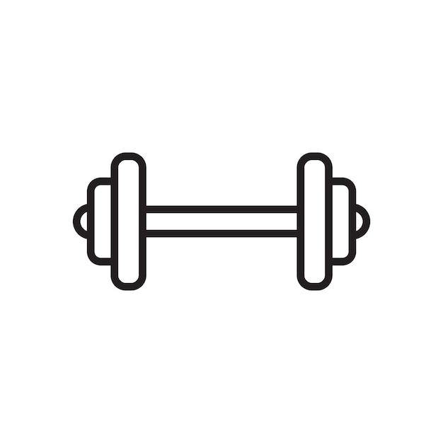 Icono del gimnasio de construcción corporal con línea de manivelas