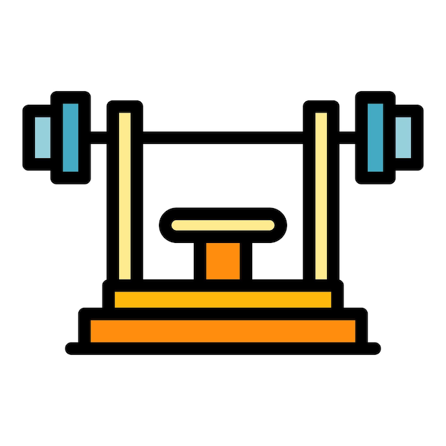Icono de gimnasio escolar Contorno del icono vectorial de Gimnasio escolar Color plano aislado