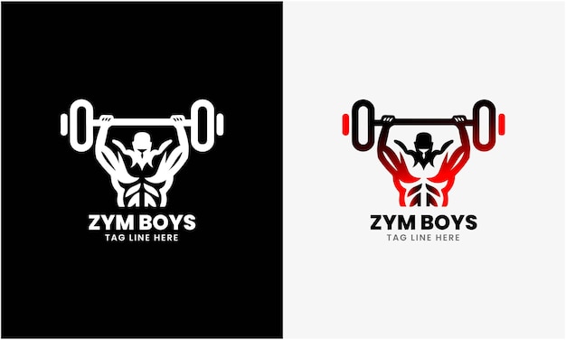 El icono del gimnasio para niños, la finura corporal del centro de gimnasio, el concepto del logotipo, la idea del centro de culturismo profesional.
