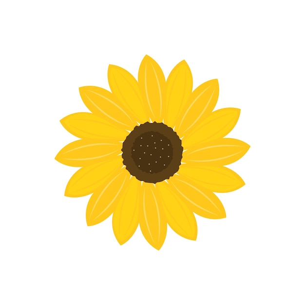 Icono de girasol en estilo plano Ilustración de vector de flora sobre fondo aislado Concepto de negocio de signo de girasol