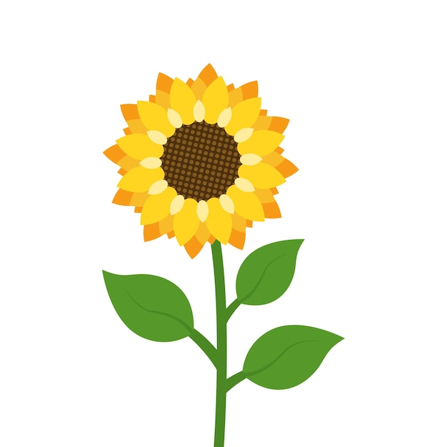Icono de girasol en estilo plano Ilustración vectorial de flora en un fondo aislado Concepto de negocio de letrero de girasole
