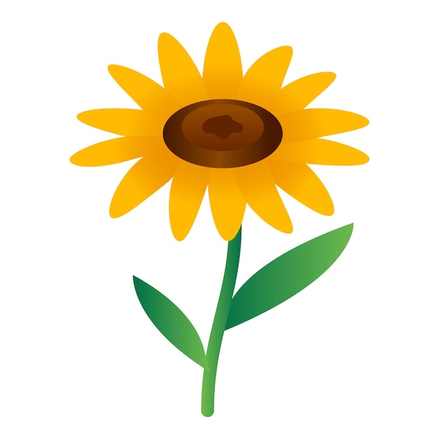 Icono de girasol isométrico de icono de vector de girasol para diseño web aislado sobre fondo blanco