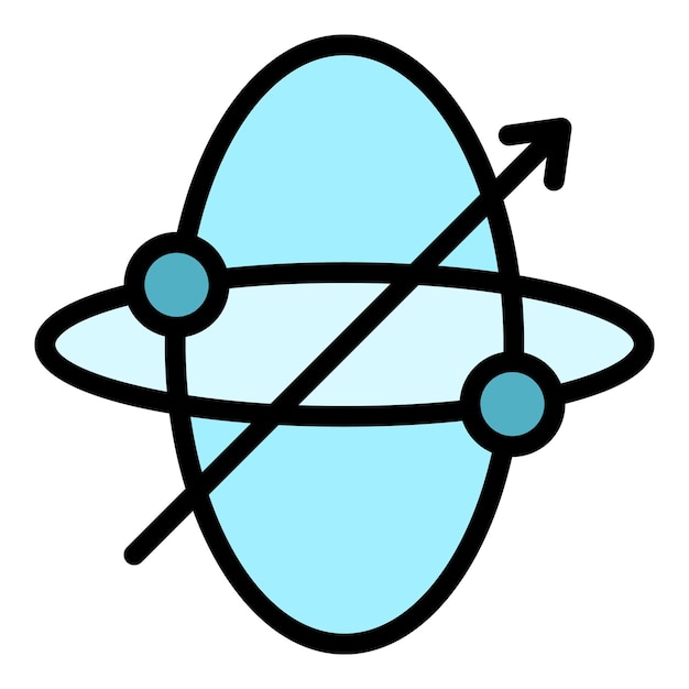 Icono del giroscopio del coordinador contorno del coordinador del giroscópio icono vectorial del color plano aislado
