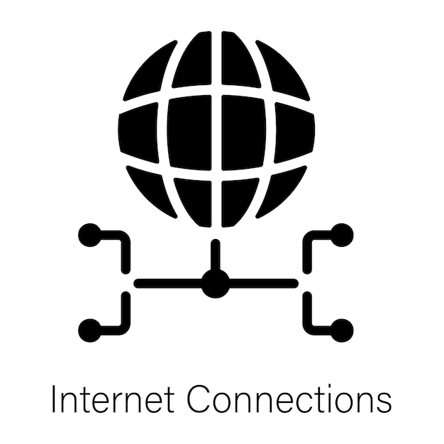 Icono de glifo escalable que representa las conexiones a Internet