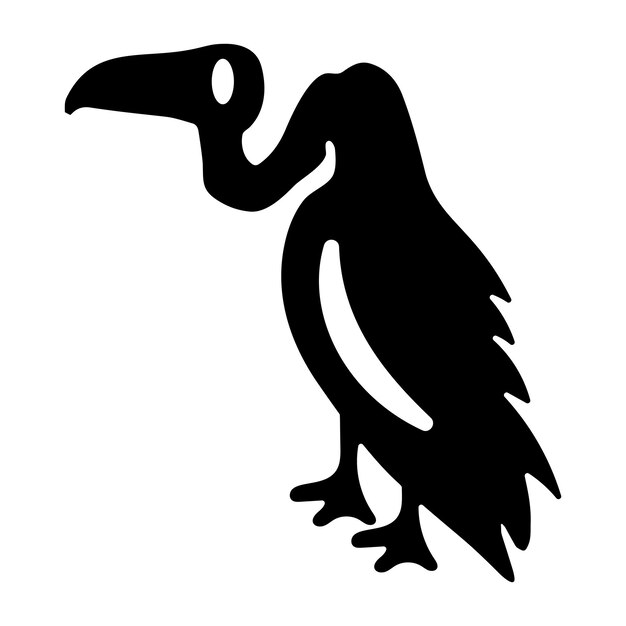 Un icono de glifo de un pájaro carroñero