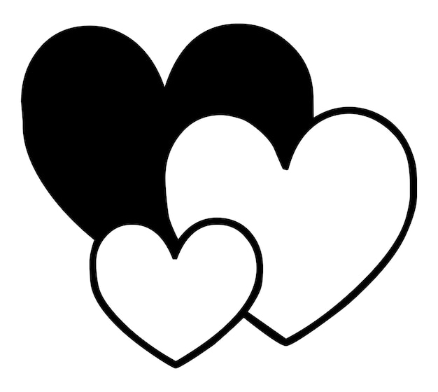 Ícono de glifo vectorial moderno y plano de alta calidad de corazones en un fondo aislado
