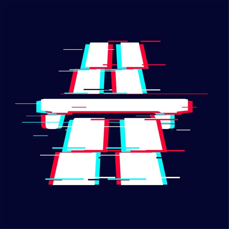 Vector el icono de glitched bridge es llamativo