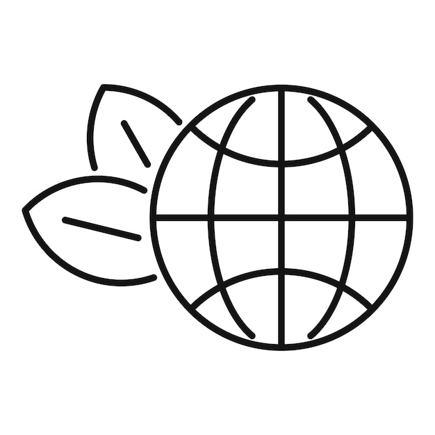 Icono global ecologista Contorno icono de vector global ecologista para diseño web aislado sobre fondo blanco
