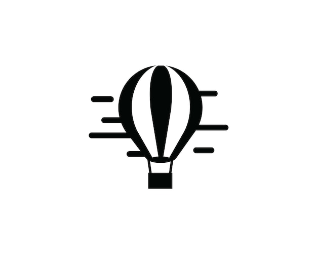 Icono de globo de aire caliente en estilo de contorno en una ilustración vectorial de fondo blanco