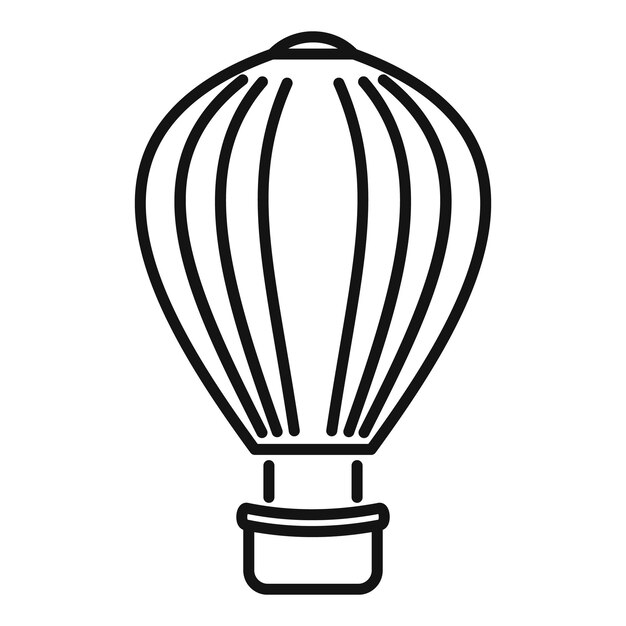Icono de globo de aire de cesta Icono de vector de globo de aire de cesta de esquema para diseño web aislado sobre fondo blanco