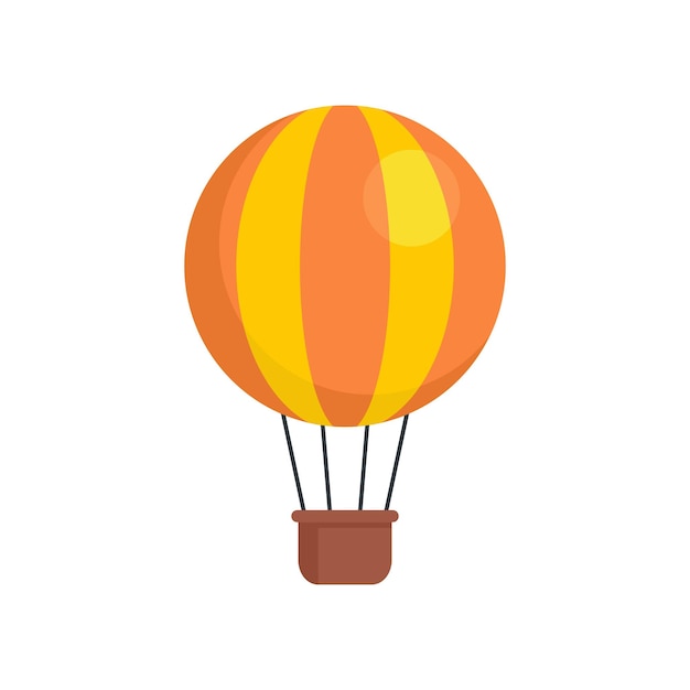 Icono de globo de aire vintage Ilustración plana del icono de vector de globo de aire vintage aislado sobre fondo blanco