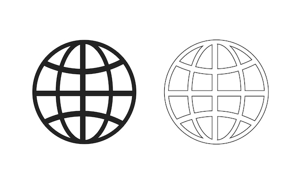 un icono de globo en blanco y negro